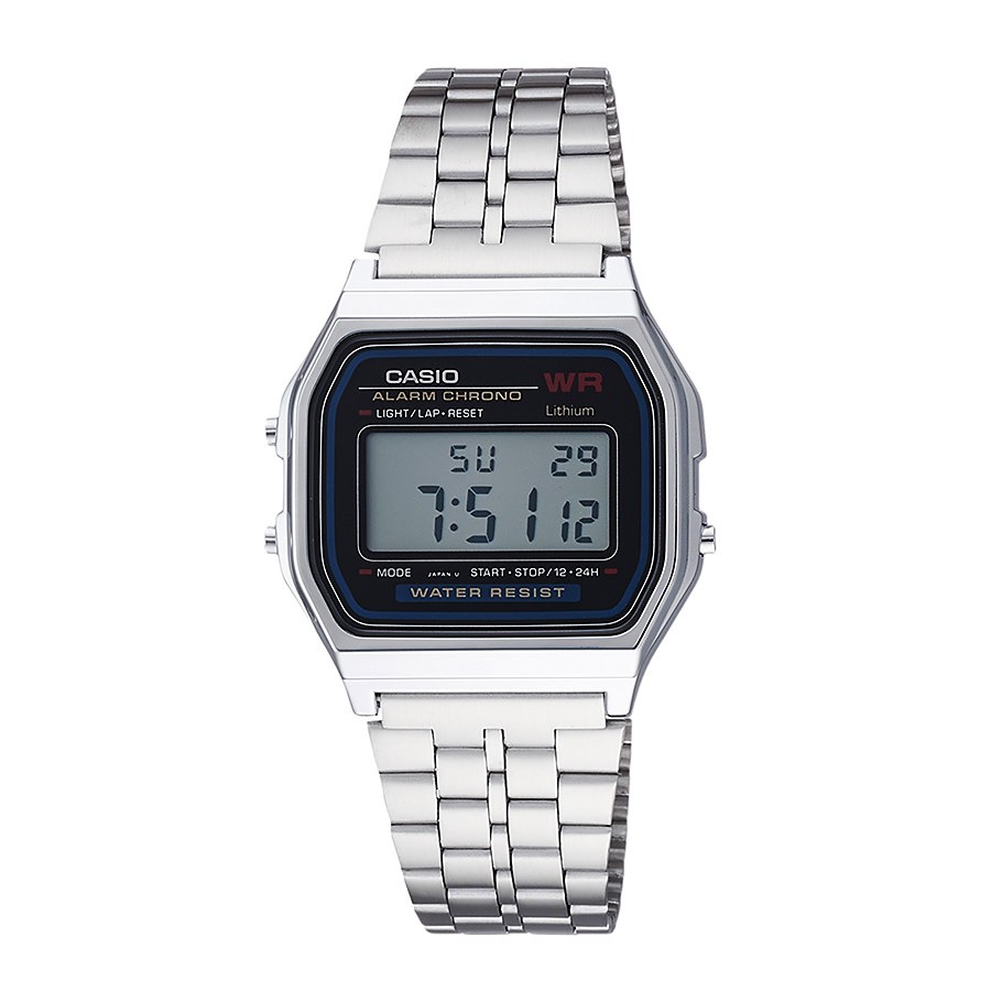 Đồng hồ Unisex Casio Standard chính hãng A159WA-N1DF - Dây Kim Loại, Kháng Nước