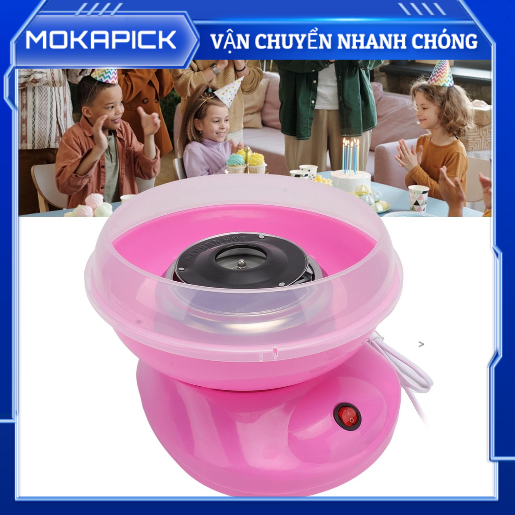 Mokapick Máy làm kẹo bông hoàn toàn tự động bằng điện mini cho tiệc sinh nhật tại nhà Phích cắm EU 220‑240V