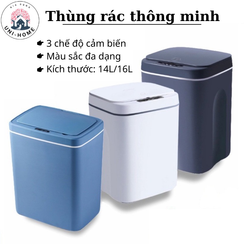 Thùng Rác Cảm Ứng Tự Động Thông Minh Sạc Tích Điện 3 Chế Độ Chống Nước Tốt