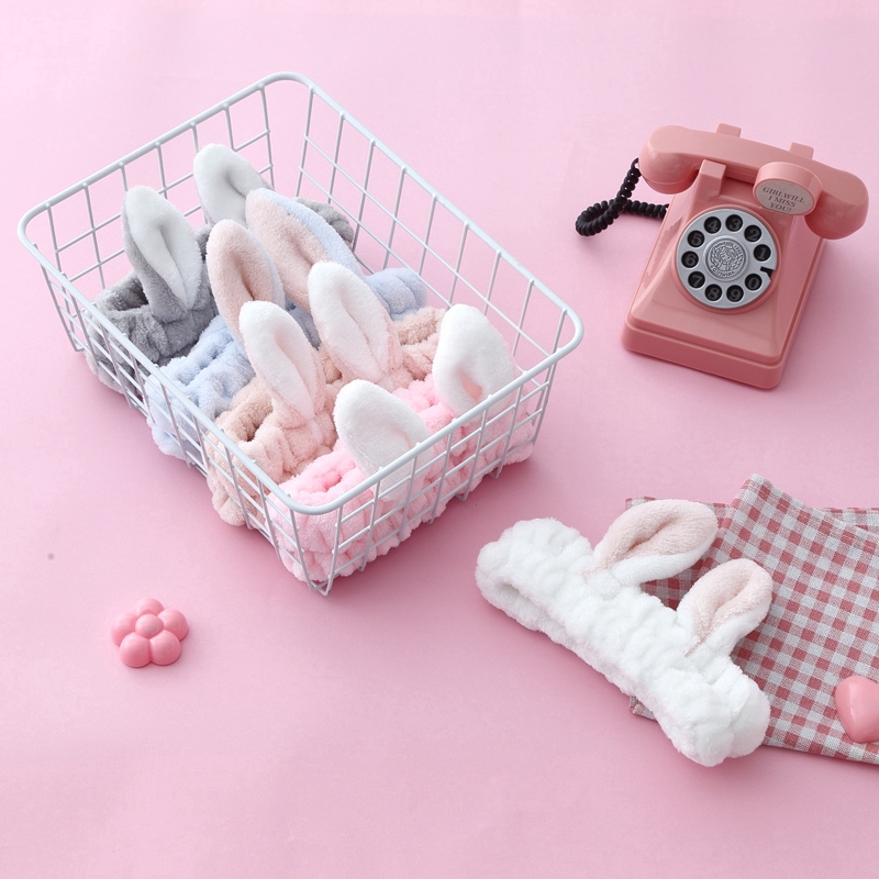 Cài tóc dùng rửa mặt hình tai thỏ phong cách hoạt hình dễ thương
