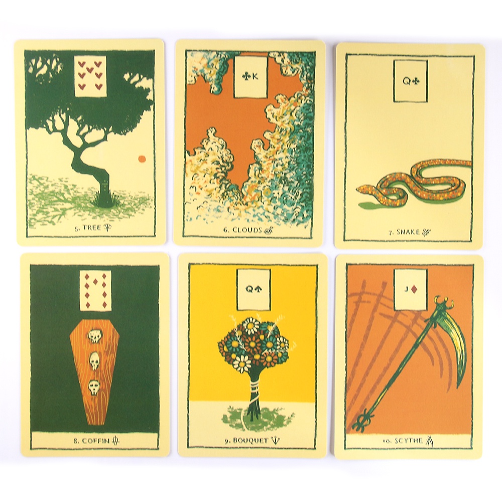 Green Glyphs Lenormand Tarot Bộ Thẻ Bài Tarot Màu Xanh Lá Độc Đáo
