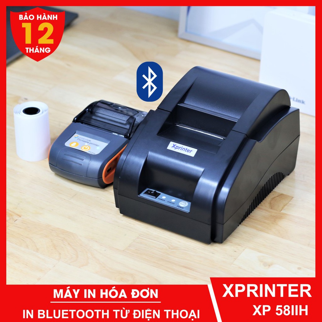 Máy in hóa đơn bluetooth Xprinter XP 58IIHV và 58IIHB in bill thẻ nạp điện thoại từ ứng dụng Viettelpay Pro