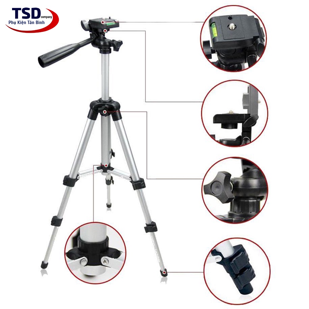 Combo Tripod Điện Thoại, Máy Ảnh TF 3110 Tặng Kẹp &amp; Remote