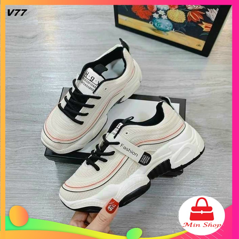 GIÀY THỂ THAO SNEAKER NỮ ĐỘN ĐẾ 5 CM DẠNG LƯỚI THOÁNG KHÍ ÊM CHÂN G 126