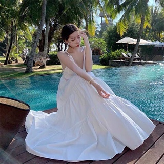 Váy Maxi Hở Lưng Nhún Tầng Nhiều Màu