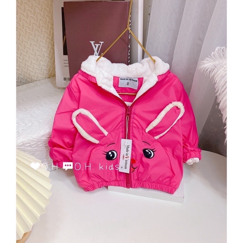 Áo phao lót lông cho trẻ em 8-28kg , mẫu tai thỏ cho bé