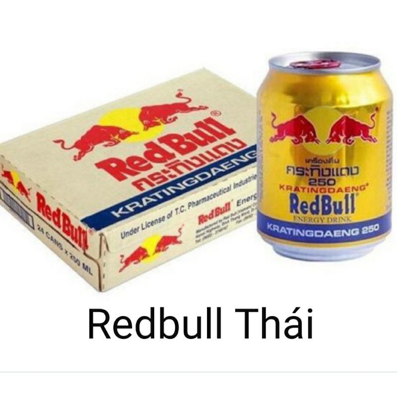 Bò húc lon chuẩn hàng Thái Lan nước tăng lực Redbull 250ml - Hà Thành Mart 000151
