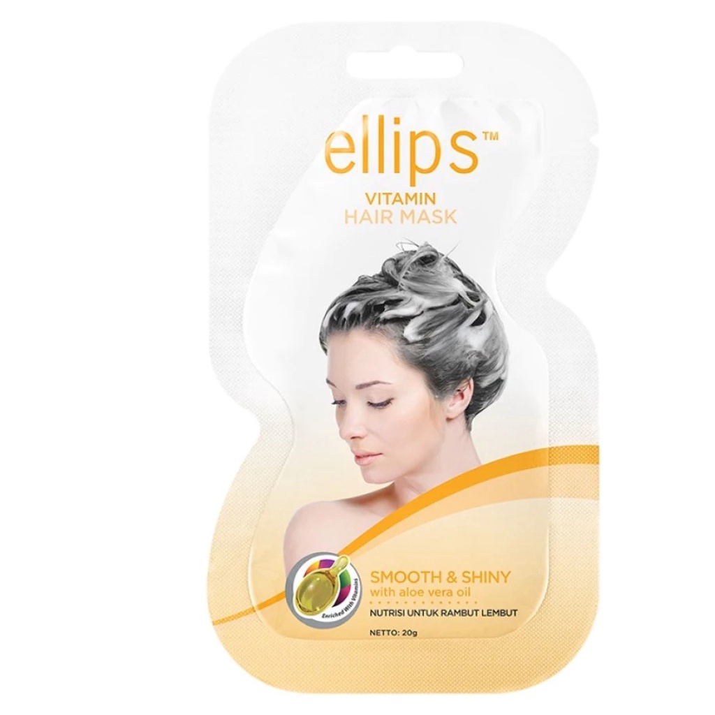 Kem Ủ Tóc Ellips Hair Mask Smooth &amp; Shiny Sachet dầu xả dưỡng tóc óng mượt 20g