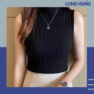 Áo len sát nách cổ 3p dệt kim trơn