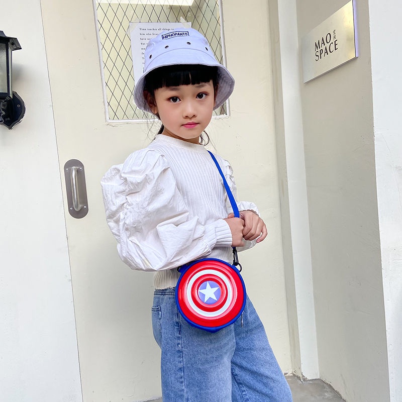 ♛Túi Tròn Đeo Chéo Hình Người Nhện Dễ Thương Cho Bé