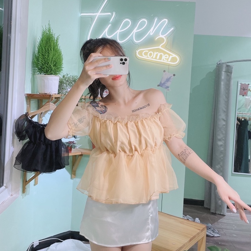 Áo voan lưới tay phồng phong cách công chúa tieencorner 219