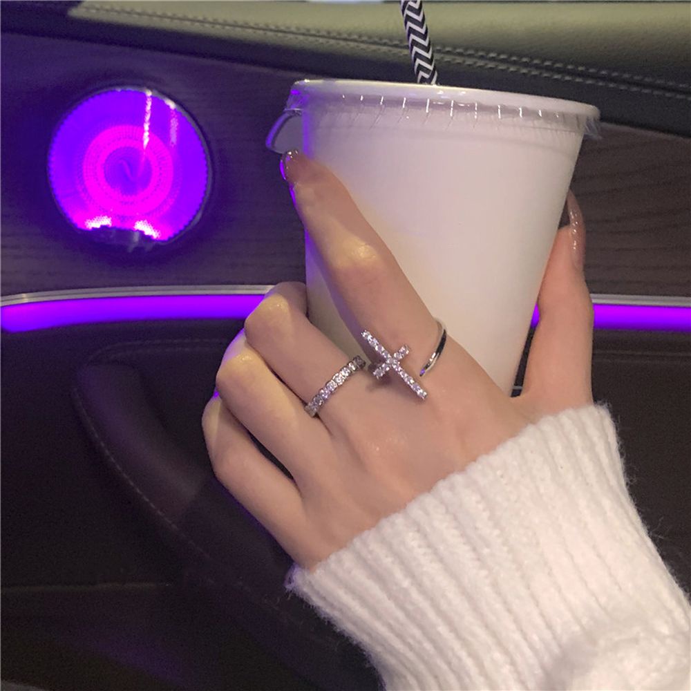 Nhẫn Hở Đính Đá Zircon Nhiều Màu Thời Trang Cổ Điển Cho Nữ