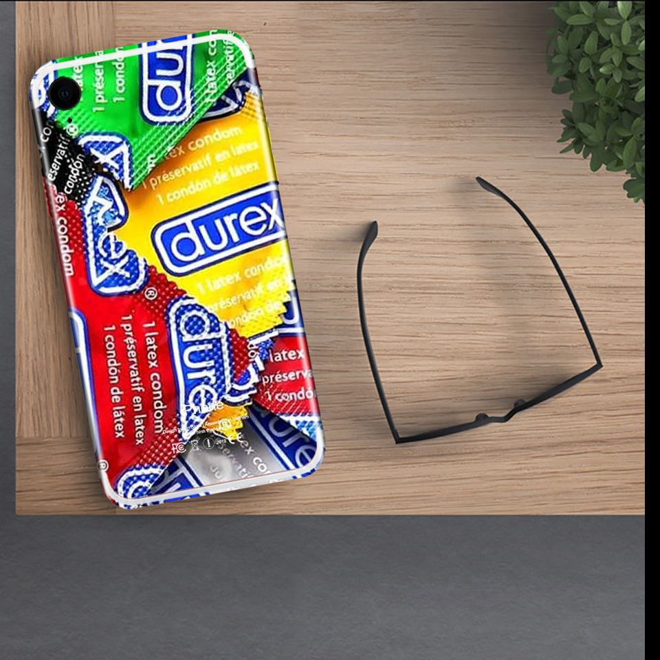 Miếng dán skin cho iPhone hình durex