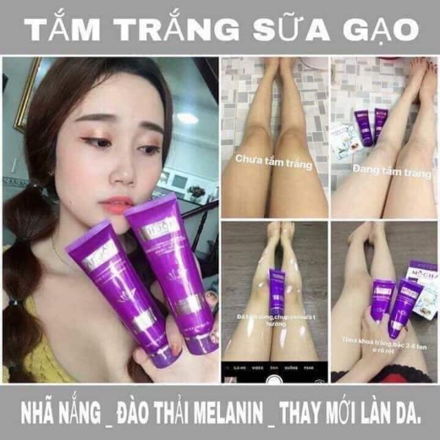 [Tặng ví xinh] Bộ tắm trắng sữa gạo MOCHA CHÍNH HÃNG