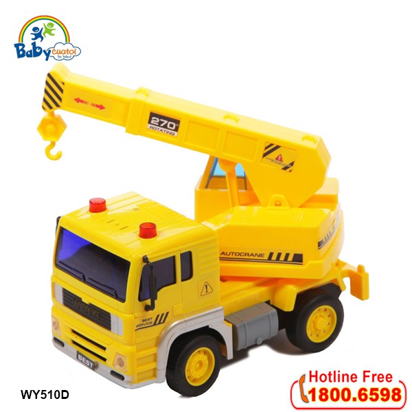 Đồ chơi mô hình xe cần cẩu có đèn và nhạc WY510D