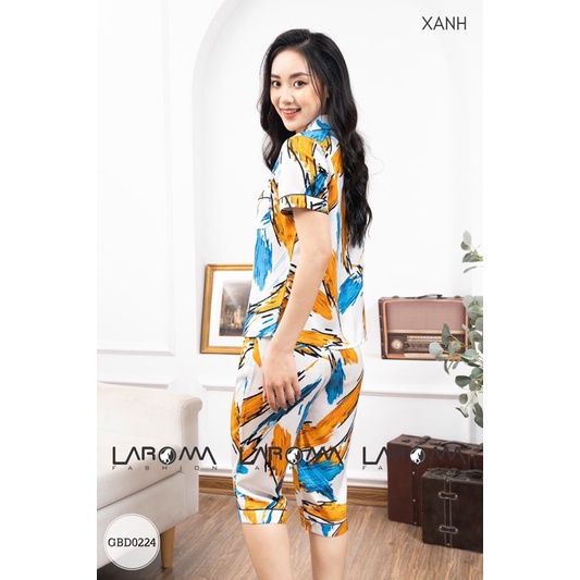 Bộ đồ Pijama Nữ Laroma Hoạ tiết chất lụa satin Nhật cao cấp