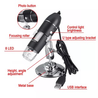 Giá đỡ + 1000x 1600x kính hiển vi kỹ thuật số 8 đèn led nội soi camera phóng đại usb