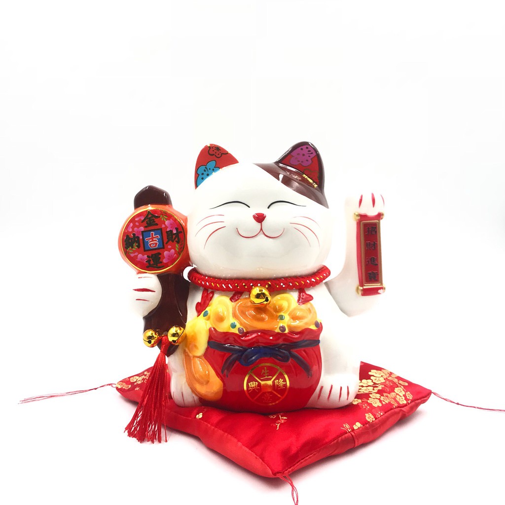 Mèo Sứ Thần Tài Phong Thủy Vẫy Tay Sử Dụng Pin - 710 Giá Cạnh Tranh