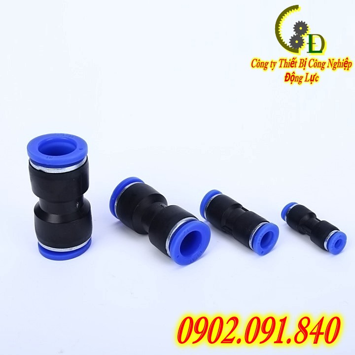 Khớp nối nhanh ống khí ✴️ đầu cút nối thẳng dây hơi phi 4, 6, 8, 10, 12 cho máy nén khí, phun sương PU04-06-08-10-12