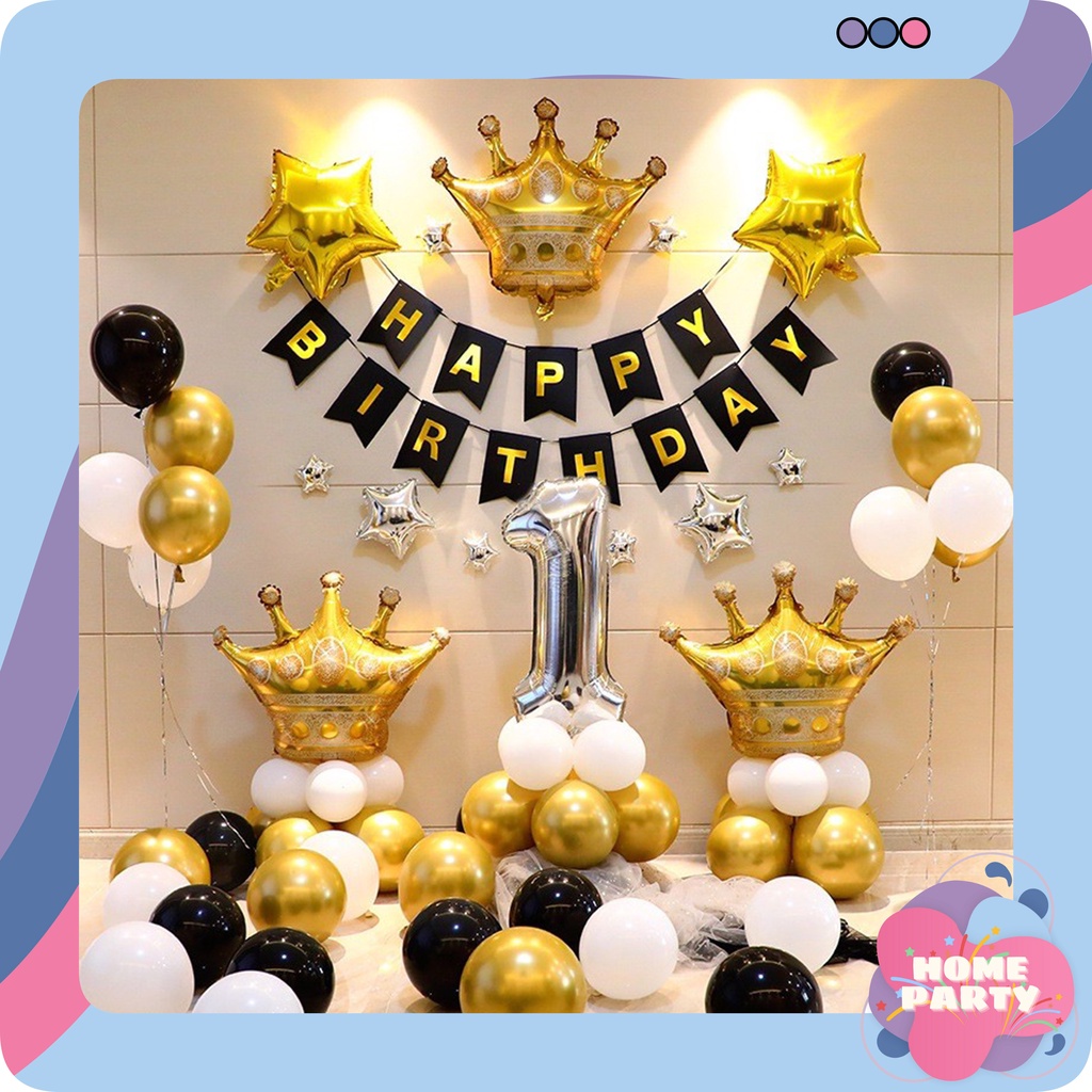 Set Bóng Trang Trí Sinh Nhật Màu Vàng Bạc Nhiều Mẫu Cho Mọi Độ Tuổi - Happy Birthday - Sự Kiện - Party - Sang Trọng