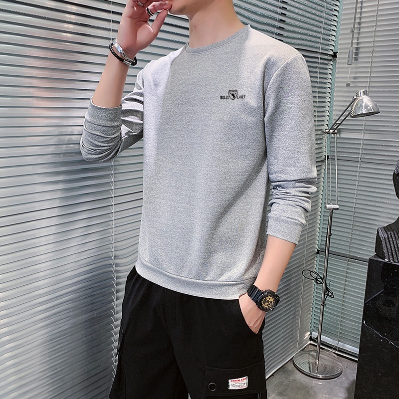 Áo tay dài cổ tròn thời trang thu đông cho nam | BigBuy360 - bigbuy360.vn