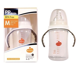 Bình sữa WESSER PP cổ rộng tay cầm 180ml /260ml
