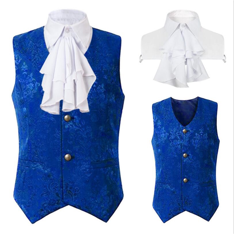 Áo Vest Hóa Trang Phong Cách Gothic Thời Trung Cổ Kèm Cà Vạt Jabot Cho Nam