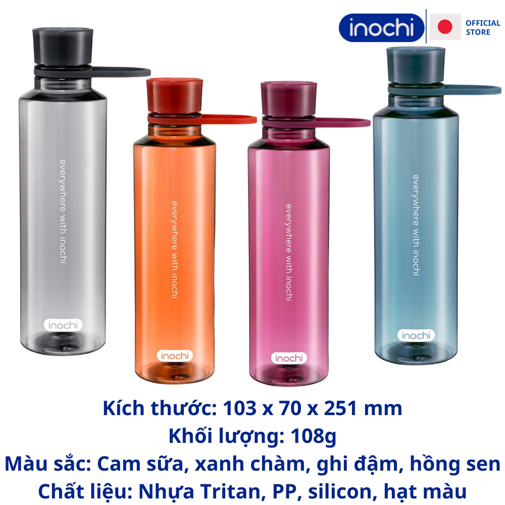 Bình nước Kita Slim 700ml inochi bình đựng nước đi học