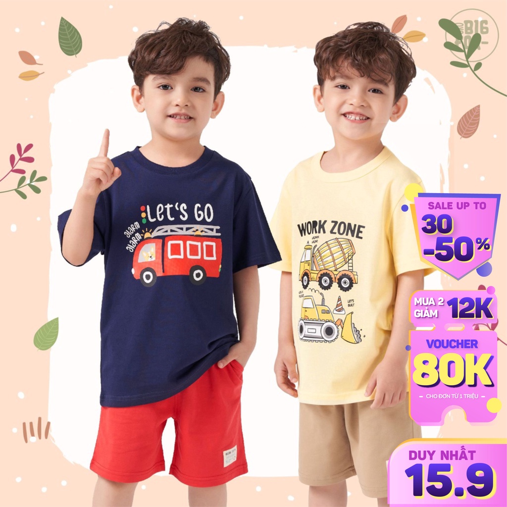Áo phông bé trai BIGFOX - MISS MEOW, áo thun cho bé chất liệu cotton mịn, 6 màu, size trẻ em 3,4,5,6,7,8 tuổi QATE 01