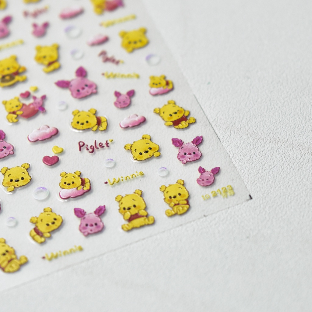 Miếng Dán Trang Trí Móng Tay Hình Doraemon Winnie the Pooh