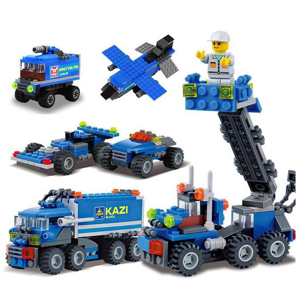 Lego Chính Hãng, Lego Xe Tải Và Nhân Viên Chở Hàng 163 Chi Tiết, Chất Liệu Nhựa PVC An Toàn Cho Bé
