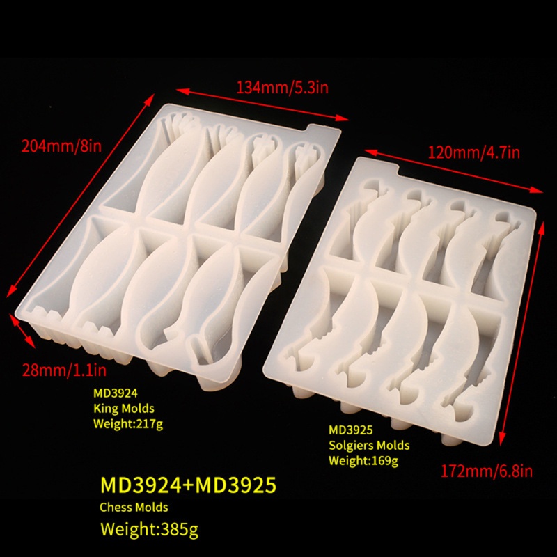 Bộ 2 khuôn làm bàn cờ vua 3D bằng resin epoxy tiện dụng