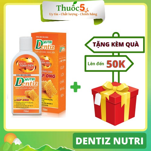 [GIÁ GỐC] Nutri Dentiz nước súc miệng giảm sâu răng từ Sáp ong trầu không chai 250ml