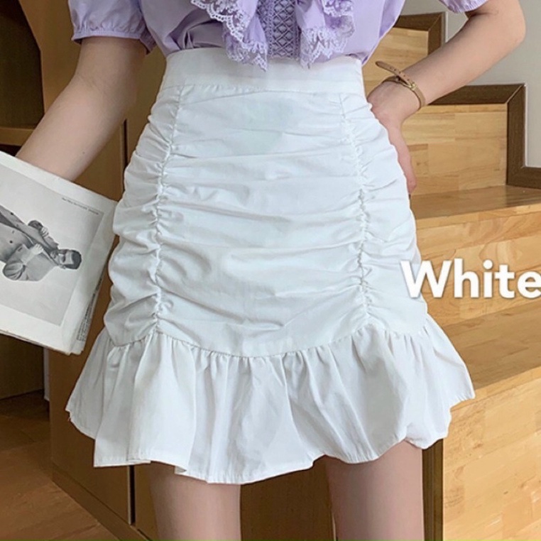 Chân váy đuôi cá nhún chất tuyết mưa có lót, có lưng thun sau - B5U