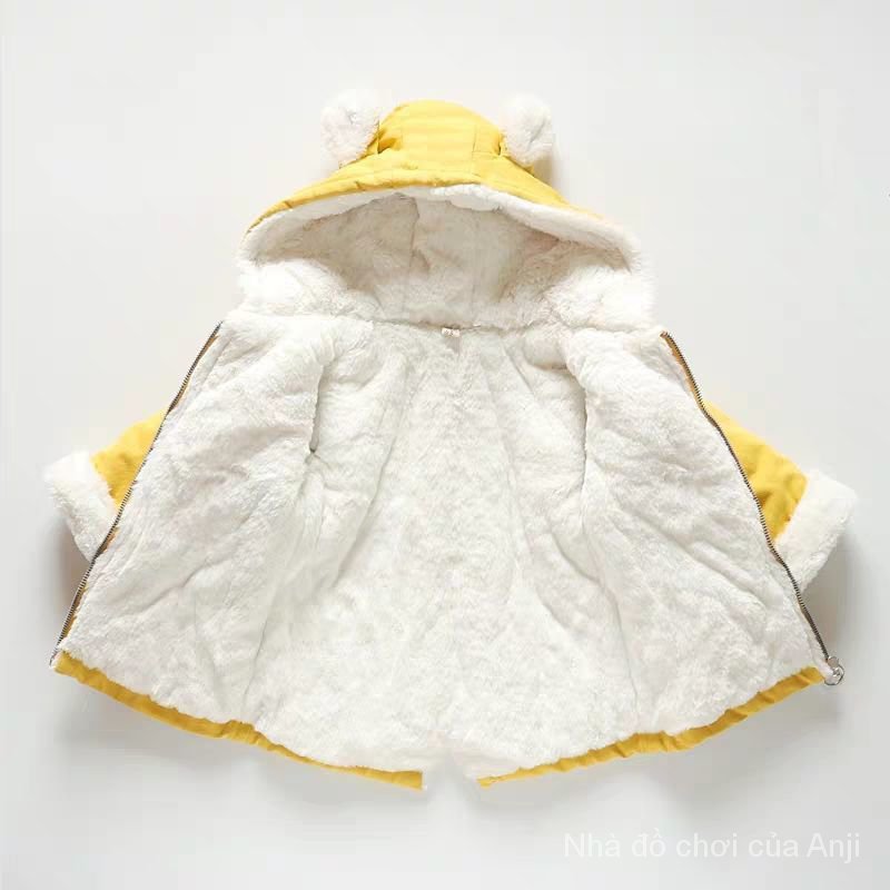 Children Pike Clothes Girls Cotton Velvet Thickening 0-7 Years Old Plus Jacket Cotton Jacket Clothes