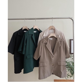 Áo blazer tay ngắn nữ form oversize (ảnh thật)