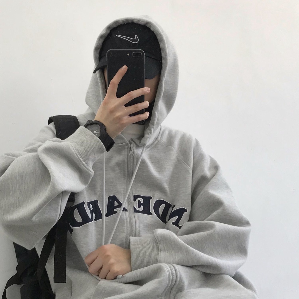 Áo Khoác Hoodie Dáng Rộng Phối Khóa Kéo Kiểu Retro Nhật Bản Cá Tính Cho Nam Và Nữ