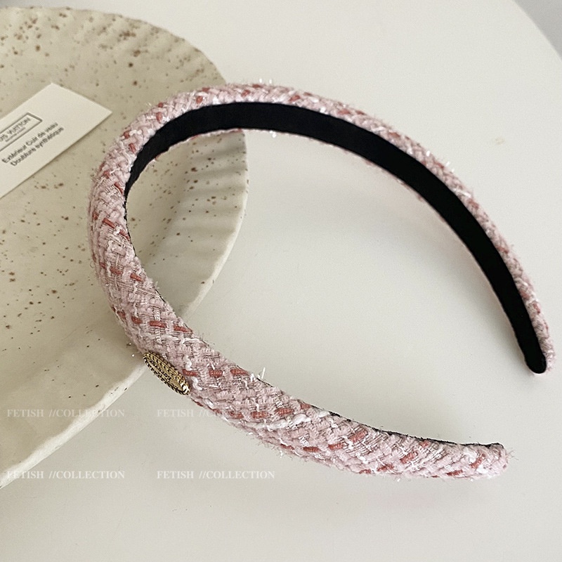 Băng Đô Cài Tóc Vải Tweed Phong Cách Retro Pháp Mới 2022 Cho Nữ
