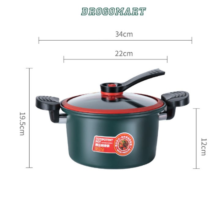 Nồi áp suất , nồi hầm cháo đa năng mini totipotent pot 3.5L dùng cho mọi loại bếp từ, bếp gas, bếp hồng ngoại