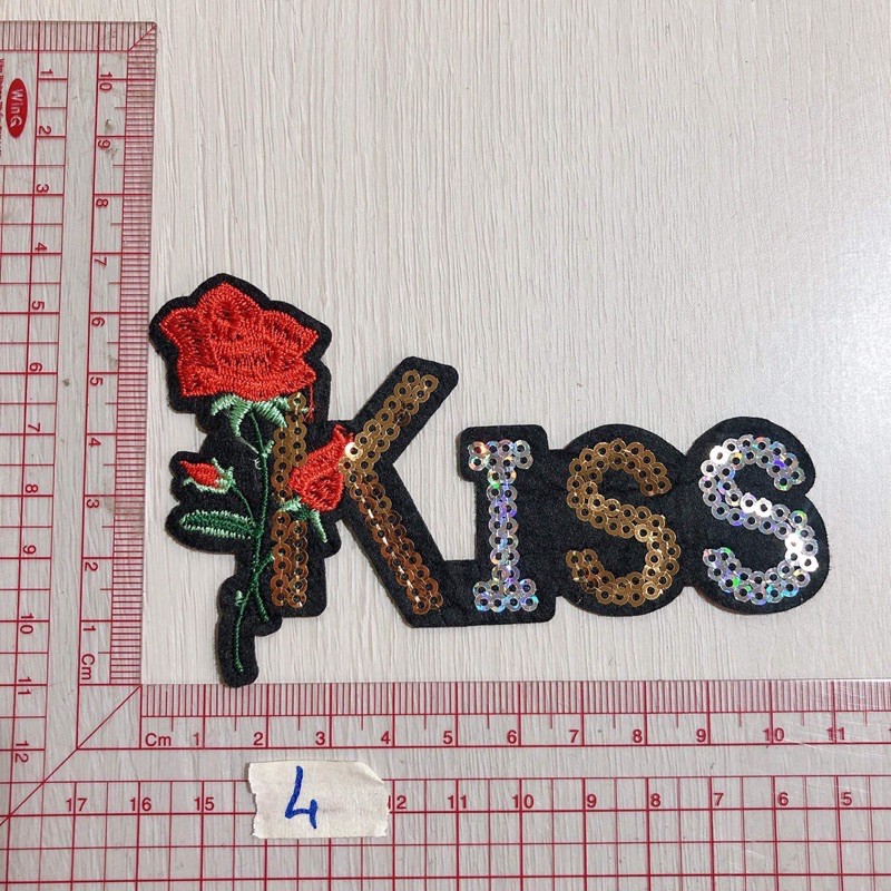 Sticker hình ủi chữ hoa kim sa phụ kiện may mặc trang trí quần áo, handmade,DIY