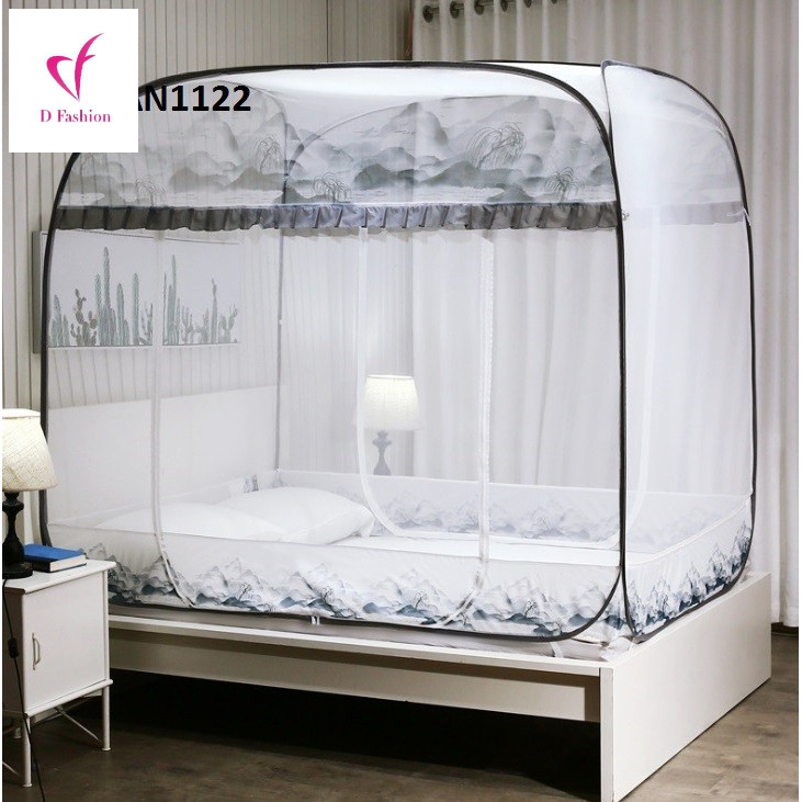 MAN1122 -Mùng, màn chụp chống muỗi đỉnh vuông tự bung 3 cửa - Thời Trang Dương