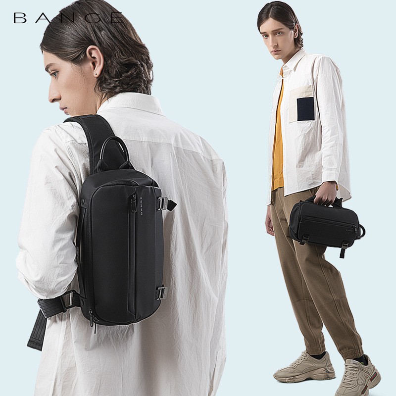 Bange New Sling bag Men's Functional Chest Bag Korean Shoulder Messenger Bag Waterproof  Crossbody Bag