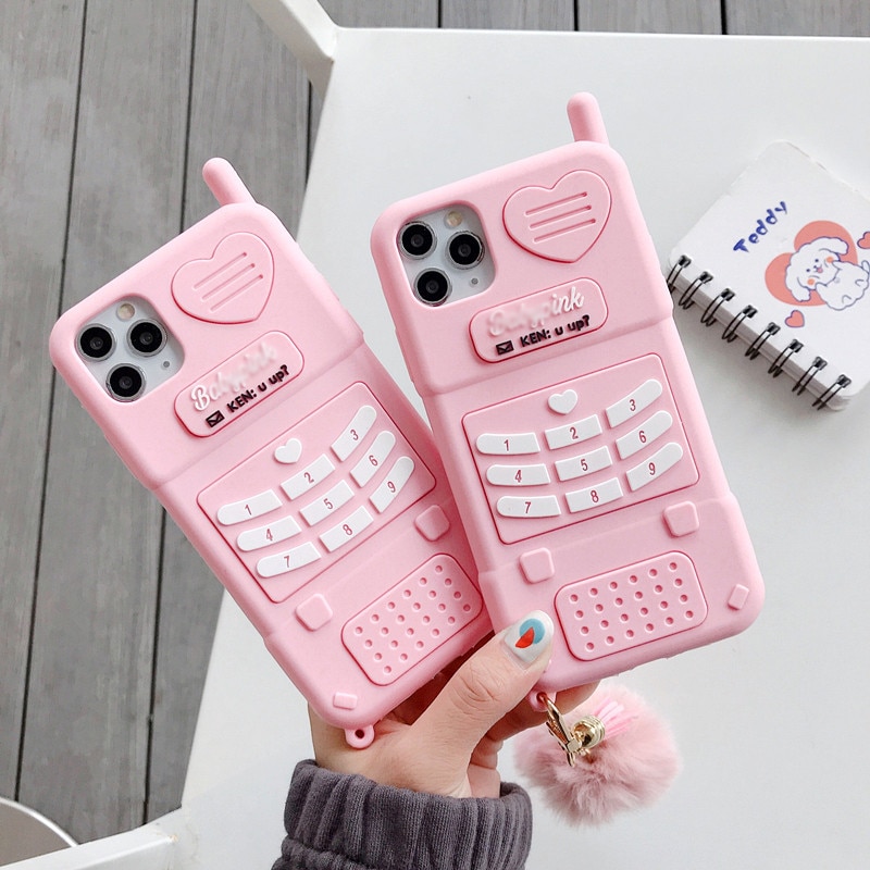 Ốp điện thoại silicon mềm màu hồng hình trái tim nữ tính cho iphone 13 12 11 pro max mini XR XSmax 6 7 8 Plus SE 2020