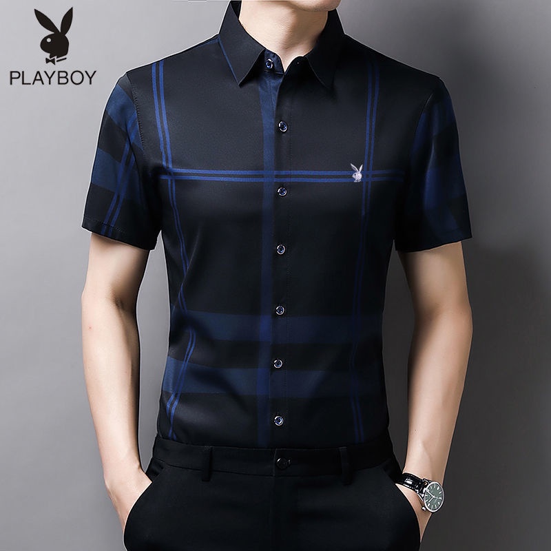 Áo Thun Playboy Tay Ngắn Chất Liệu Cotton Thoáng Khí Thời Trang Cho Nam Phong Cách Hàn Quốc 2021