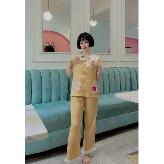 Set bộ satin mặc ngủ, mặc nhà thoáng mát