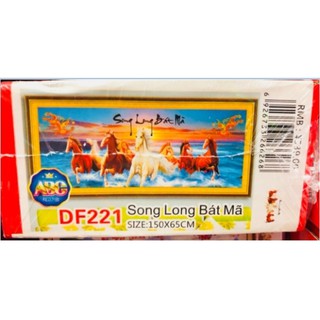 Song long bát mã-tranh đính đá kim cương đa sắc abc df221