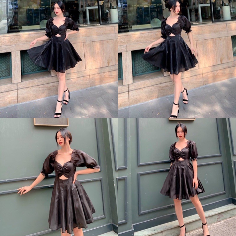 ĐẦM XINH BISTYY DRESS style trắng tinh khôi ngọt ngào 2 lớp vải dày dặn chất vải organa thiết kế cút out phần eo | BigBuy360 - bigbuy360.vn