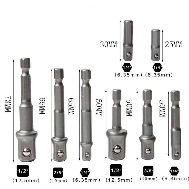 [Nhiều size] Đầu chuyển chuôi lục giác sang bulong nhiều size