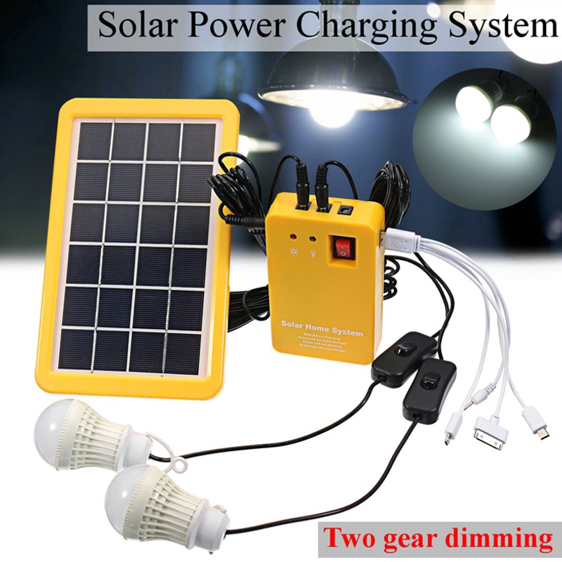 12V DC Solar Panel Light Generator LED Light 5V 5V USB Charger Outdoor Energy System