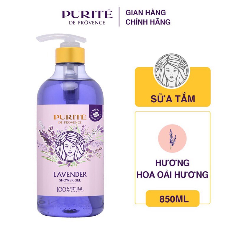 Combo 2 Sữa Tắm Thư Giãn Hoa Oải Hương Purité 850ml